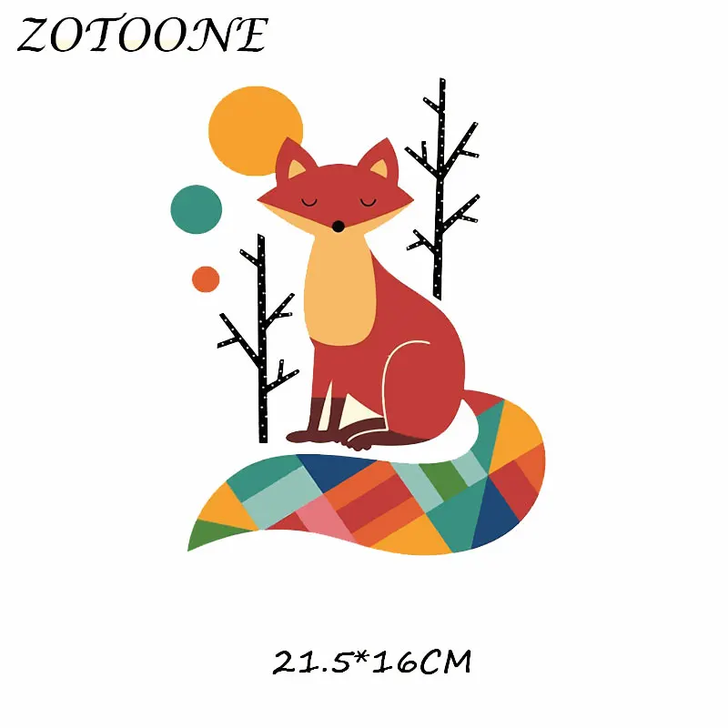 Термоклейкие нашивки ZOTOONE для одежды цветная моющаяся Футболка с принтом лисы