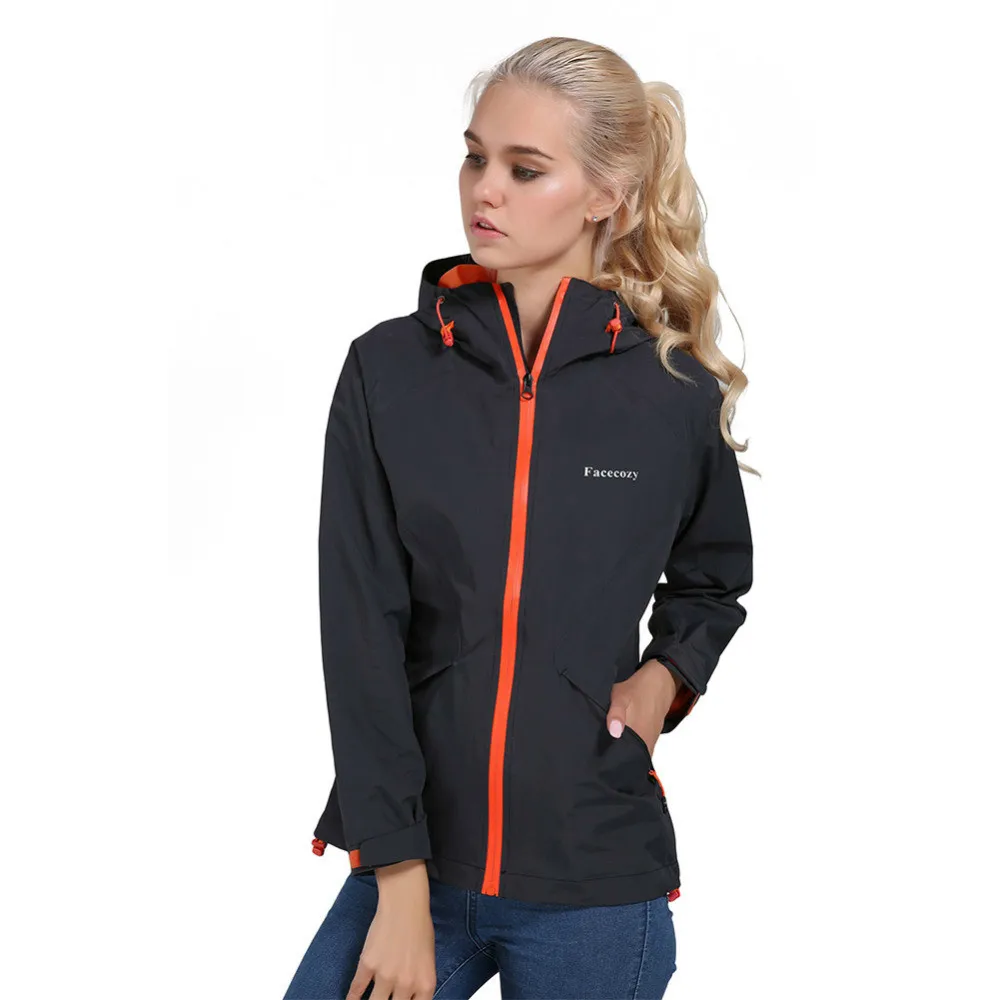 Women Autumn Thin Hiking Camping Jackets Breathable Waterproof Hooded ...