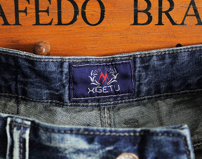 Летние модные мужские джинсы шорты ретро промывают украшение из накладок рваные джинсы джинсовые шорты Уличная Хип Хоп мужские короткие