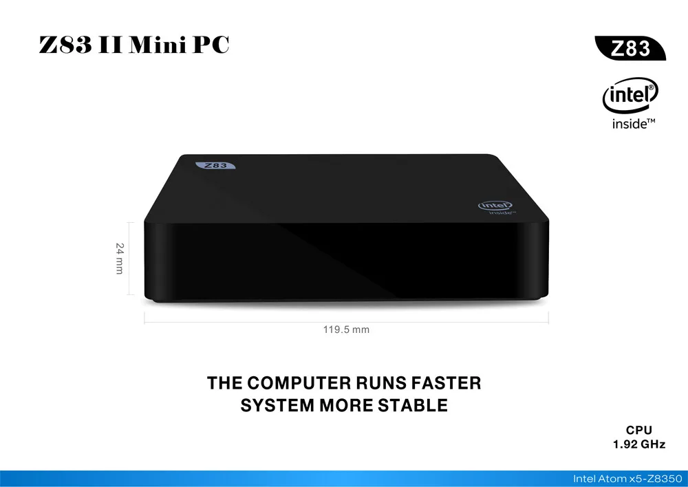 Z83II Мини ПК Windows 10 Intel Atom x5 Z8350 четырехъядерный 2G 32G/4G 64G Smart TV Box 2 4G 5 8G WiFi