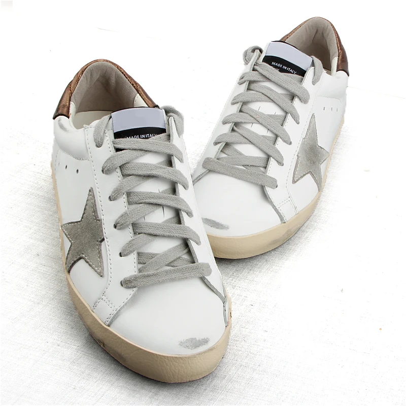 Classical White flat women Shoes Genuine Cow Leather Star Sneakers Cross-tied Lace up Casual do old Dirty Shoes zapatos de mujer Classical White flat women Shoes Genuine Cow Leather Star Sneakers Cross-tied Lace up Casual do old Dirty Shoes zapatos de mujer