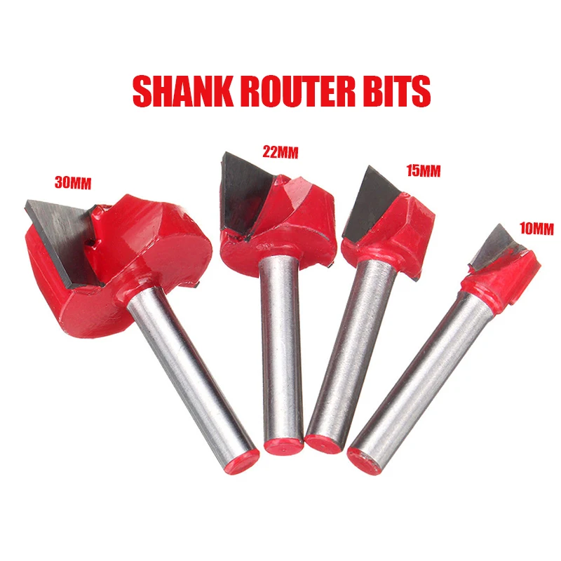10/15/22/30mm Bottom Cleaning Engraving Bit 6mm Shank Woodworking Milling Slotting Router Bit