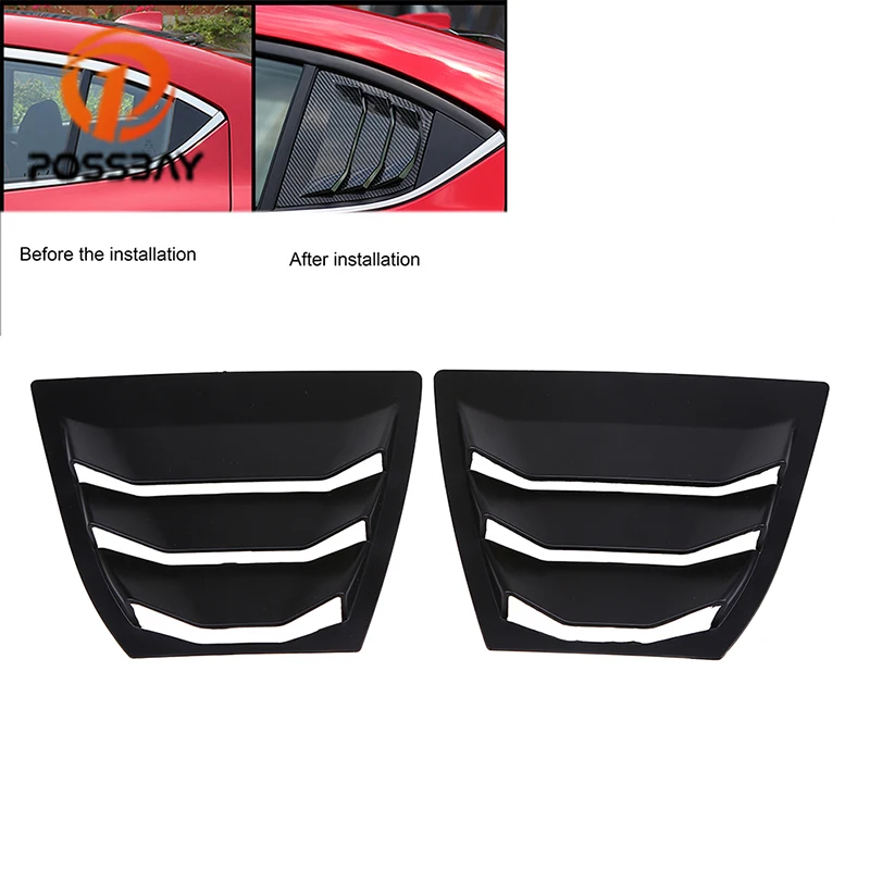 POSSBAY Автомобильная левая и правая боковая панель с прорезями на окно колпак воздухозаборника вентиляционное отверстие для Mazda 3/Axela седан-настоящее заднее стекло автомобиля наклейки