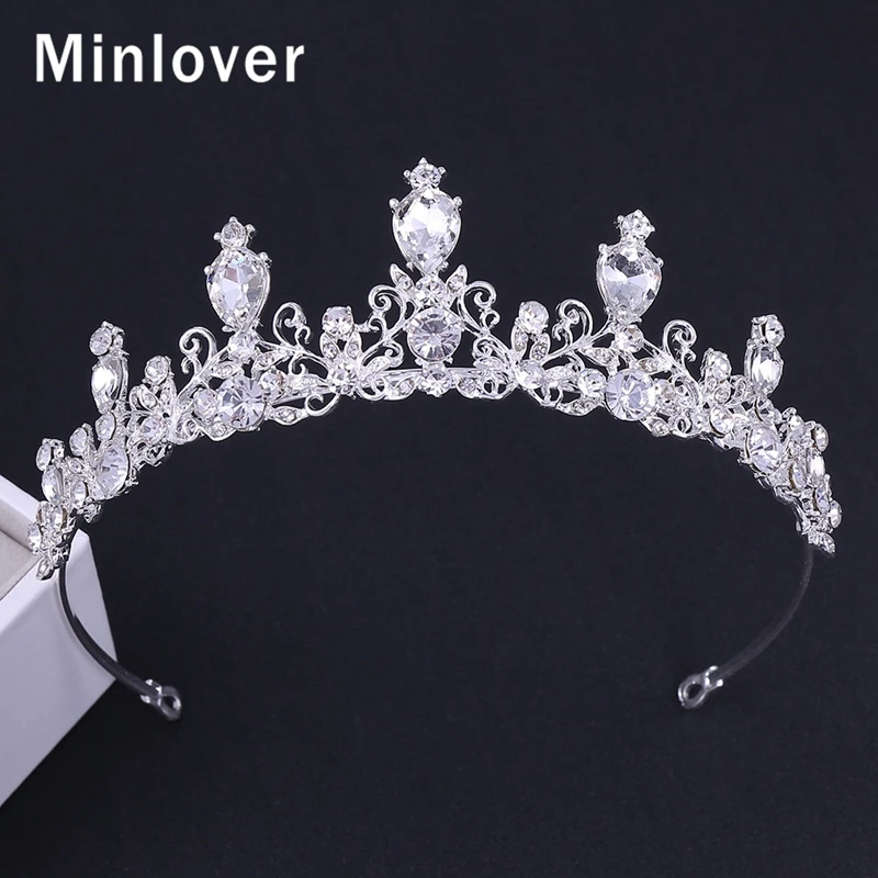 

Minlover 2019 New Korean Crystal Baroque Tiaras and Crowns Wedding Hair Accessories Bridal Headband Hair Ornaments Diadem HG153