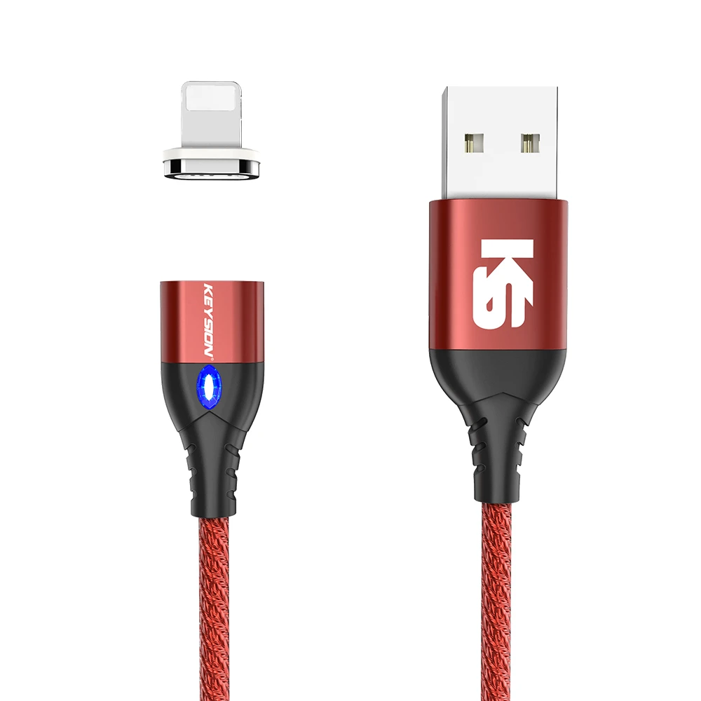 KEYSION 3A Магнитный Micro USB кабель для samsung Galaxy A10 M30 M20 M10 Быстрая зарядка магнит зарядное устройство Micro usb кабель для samsung - Цвет: Красный