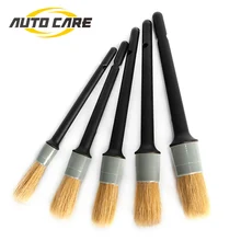 5 pcs Auto Dettaglio Brush Set Graffi per Interni ed Esterni Dettagli Cruscotto Air Vent Pulizia Cerchi Ruote Automotive