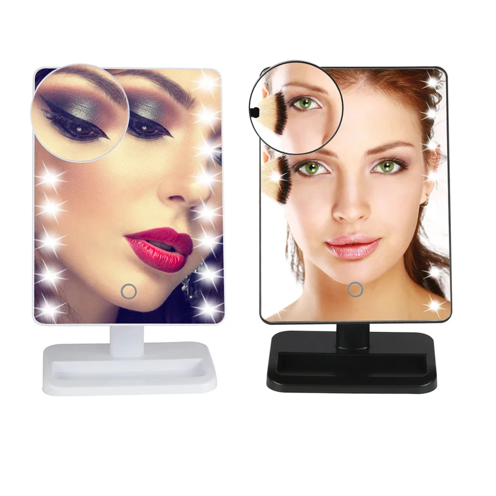 Зеркало для макияжа Горячая Мода 10X Magnifie освещенное зеркало для макияжа 20 светодиодный сенсорный экран косметическое тщеславие высокое качество May8