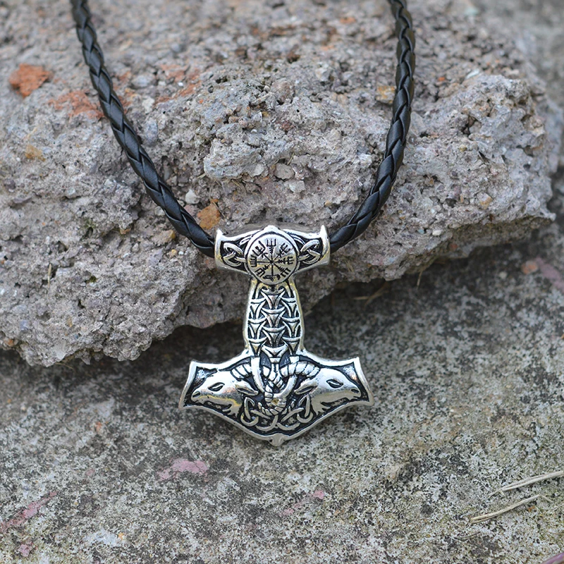 QIHE-JEWELRY-Norse-Vikings-Amulet-Goat-Thor-s-Hammer-Pendant-Necklace-Original-Animal-Knot-Viking-Jewelry