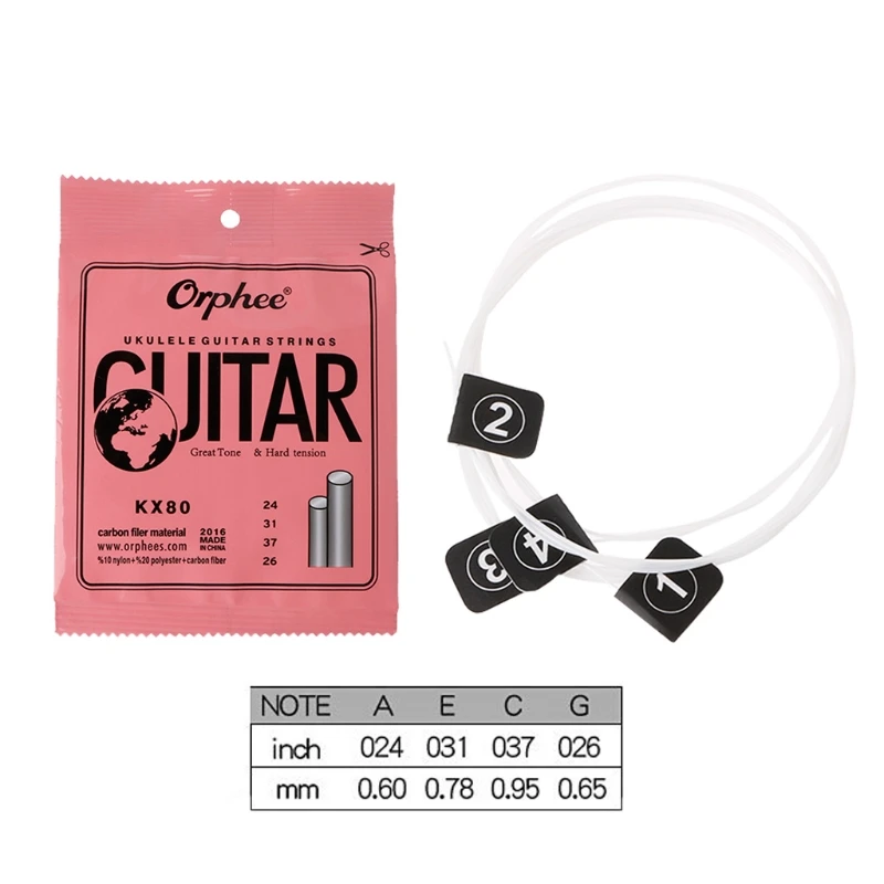 

4PCS Orphee KX80 Ukulele Hawaii Guitar Strings Custom Light Aquila String Fitted