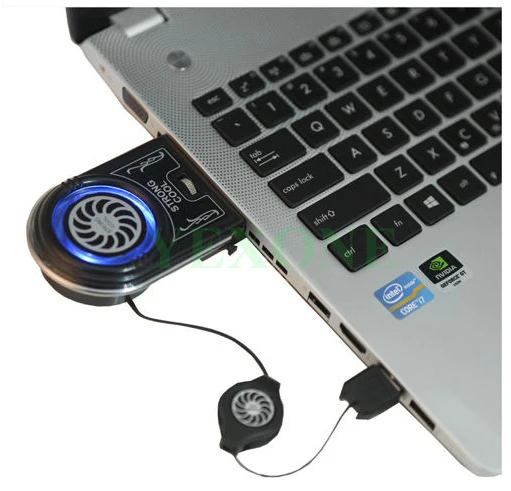 mini vacuum usb laptop cooler notebook cooling fan with blue led light free shipping in mini vacuum usb laptop cooler notebook cooling fan with blue led light free shipping in