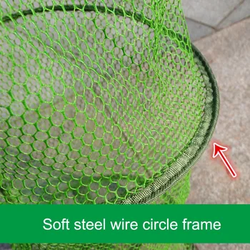 

Fishes Crab Lobsters Portable Collapsible Mesh Fishing Net Cage Fish Trap Fishing Basket for Keeping Smelt Minnows Shrimps