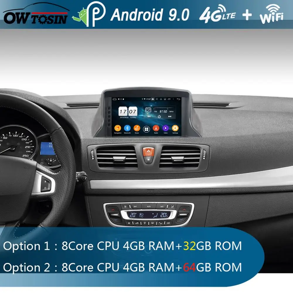 

7" IPS 8Core 4G RAM+64G ROM Android 9.0 Car DVD Radio GPS For Renault Megane III Fluence 2009-2016 DSP CarPlay Parrot BT Stereo