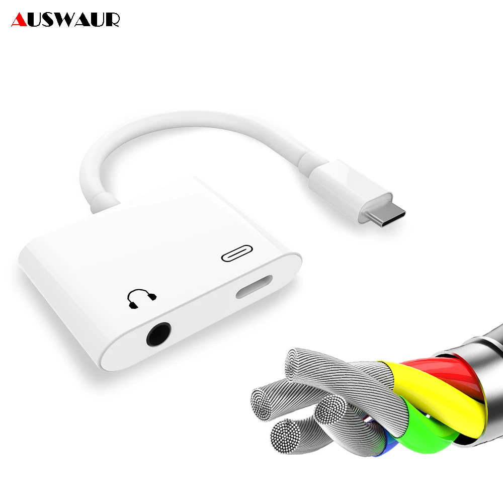 Цифровой 3 5 мм AUX TYPE C аудио зарядное устройство адаптер для XIAOMI HUAWEI SAMSUNG IPAD MACBOOK