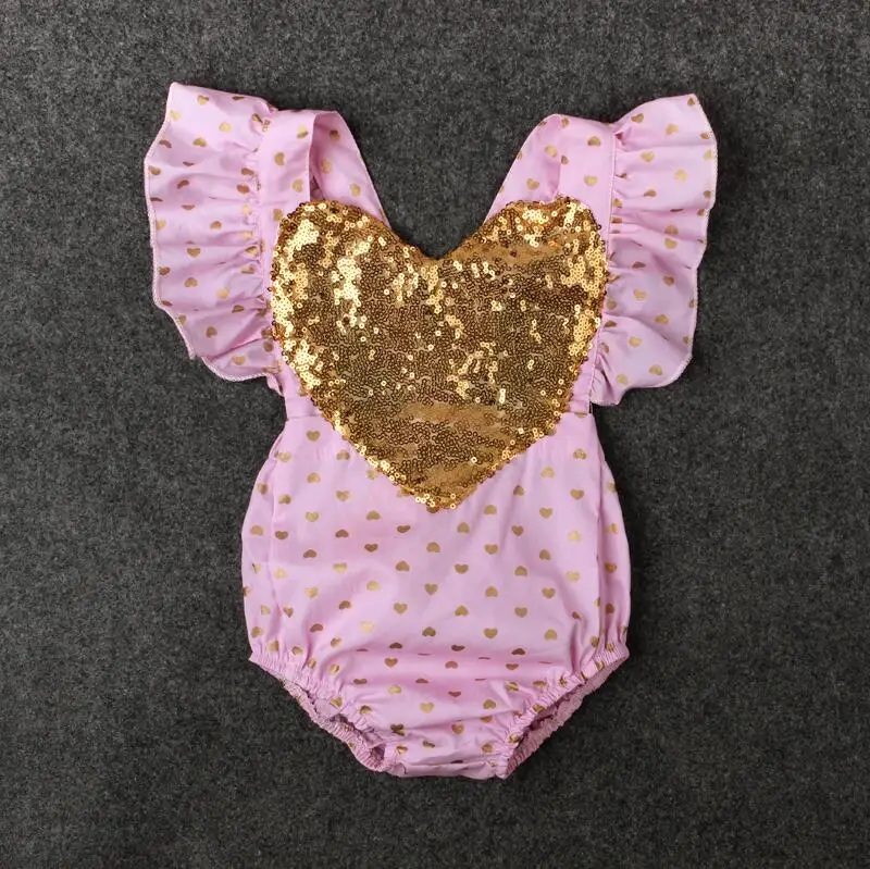 Детские Обувь для девочек новорожденных детей в форме сердца боди цельный горошек Боди Наряд Костюмы комплект DS26 - Цвет: Розовый