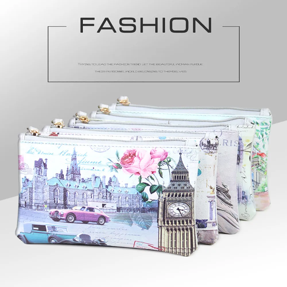 

Women Wallet Small Bag Mini Bag Artistic Pattern Eiffel Tower Key Phone Pouch Purse Handbag Girls Wallet Female Wallets#H20
