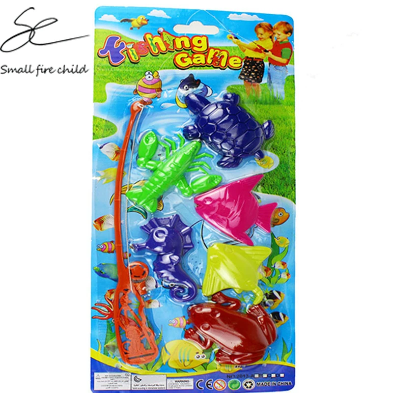 34 Pieces Kids Preschool Wooden Magnetic Fishing Fish Game Toy Set Play Fun