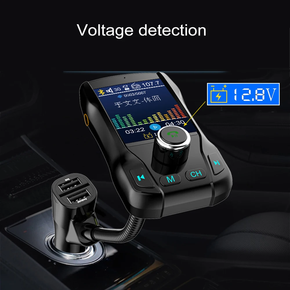 JINSERTA, цветной экран, fm-передатчик, беспроводной, Bluetooth, громкая связь, автомобильный комплект, 360 Вращающийся, Автомобильный MP3 аудио с 5 В, 3.1A, двойной USB
