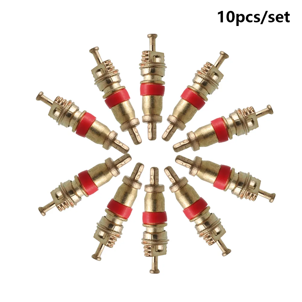 

10pcs Gold color Copper Valve Core Car Valve Stem Removal Tool Air Pump Accessory Valve Core Removal Tool Tire Cleaning Tool