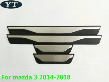 

Auto door sill plate trim scuff plate for Mazda 3 2014-2017 2018 2019, auto accessories,4pcs/set.