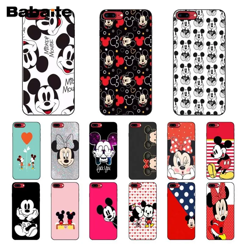Babaite Микки и Минни красочные милые аксессуары для телефона чехол Apple iPhone 8 7 6 6S Plus X