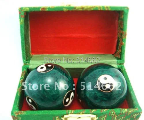 Китайские шарики для здоровья BAODING диаметром 4 8 см/1 9 дюйма зеленые YING YANG|ball