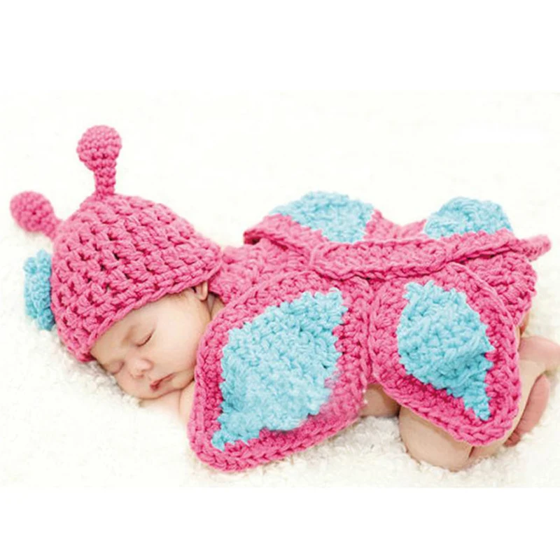 Baby Butterfly Hat Cape Costume Set Girl Newborn Photography Props