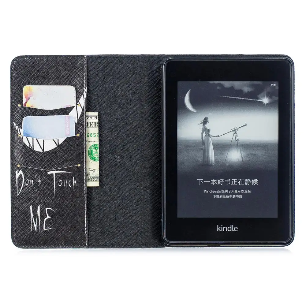 

Painted Bank Card Credit Card Slot Holster Flip Cover Full Protective For kindle Fire HD 8 2017 Tablet AE Saver Ship+Gift
