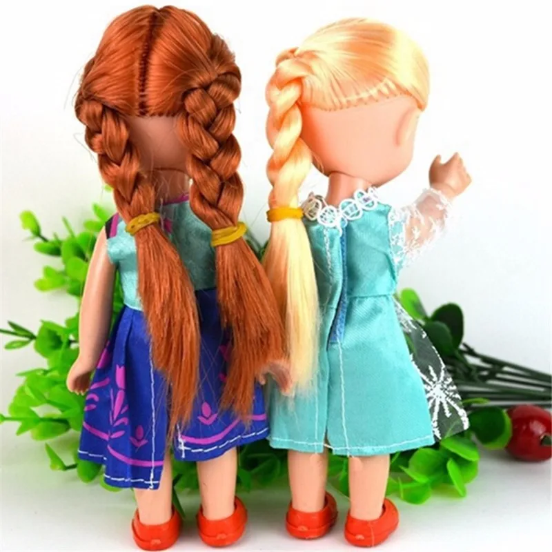 2 шт./лот Boneca 16 см Кукла Эльза для девочек игрушки лихорадка 2 принцесса Анна и Эльза куклы Одежда для куклы подарок на день рождения