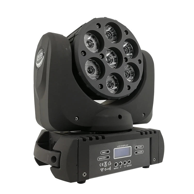 8 шт./лот 7X10 W СИД Moving головной свет луча света+ кейс RGBW 4IN1 свет DMX512 Профессиональный для световых эффектов на сцене оборудование