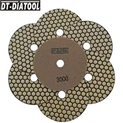 DT-DIATOOL 7 шт. 5 "Грит #3000 B алмазный сухой полировки диаметр 5 дюймов Смола Бонд алмазные гибкие шлифовальные диски для гранита