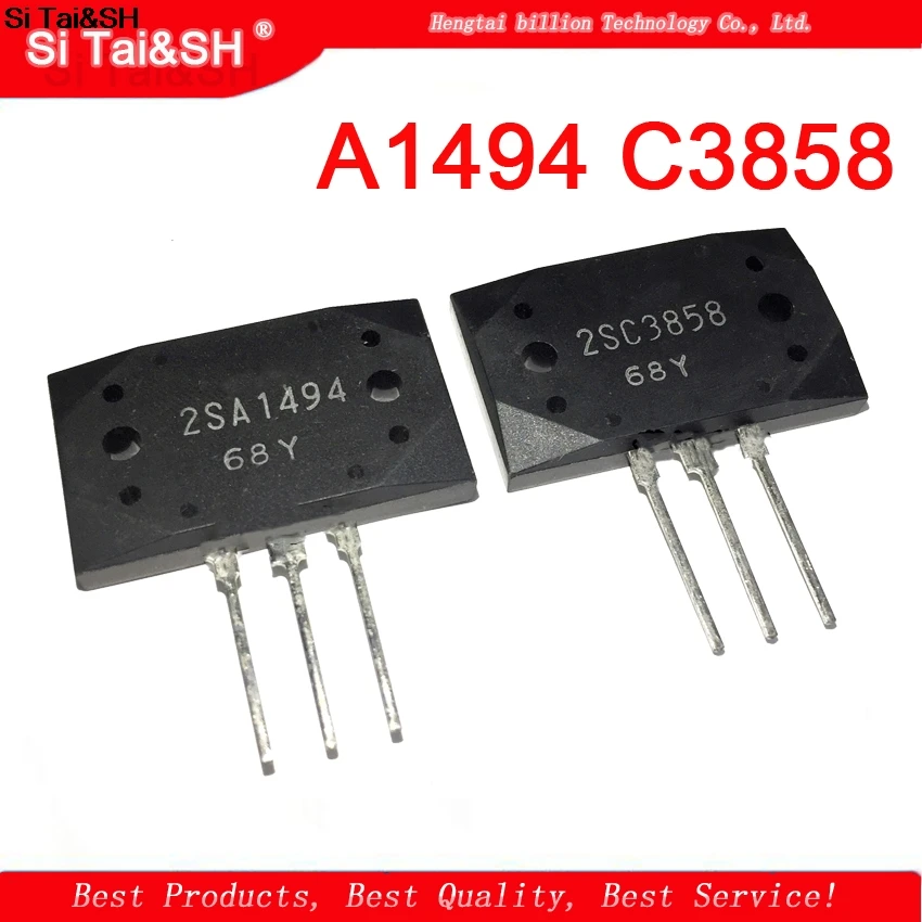 

2pcs 2SA1494 2SC3858 IC integrated circuit 1Pairs A1494 C3858 MT-200 Silicon NPN + PNP Audio amplifier transistor