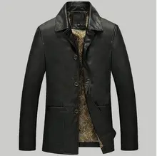 TOP 2016 PU Leather Jacket Men Brands High Quality Velvet Warm Winter Motorcycle Business Casual Mens Leather Jackets Coats,