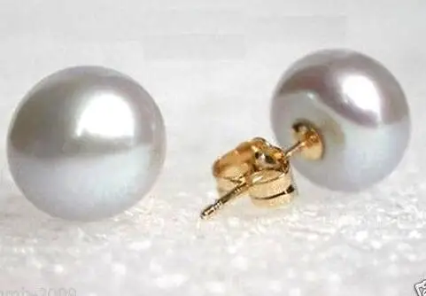 11-10 мм натуральный серебристо-серый Akoya пресноводный жемчуг GP Серьги