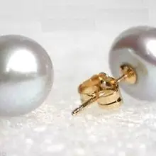 11-10 мм натуральный серебристо-серый Akoya пресноводный жемчуг GP Серьги