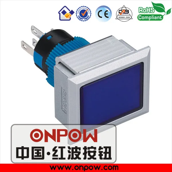 ONPOW 22mm rectangular head latching illuminated pushbutton switch LAS1-AWJ-11Z/B/12V | Обустройство дома
