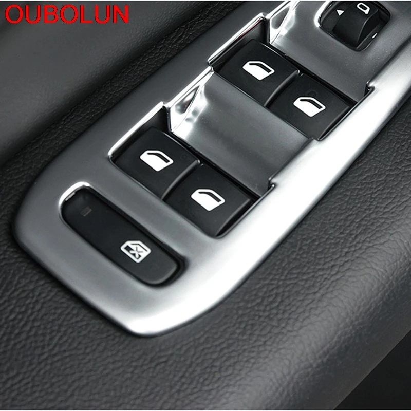 OUBOLUN 4 шт. для PEUGEOT 308 2014 2015 ABS хромированный подлокотник двери и окна подъемная