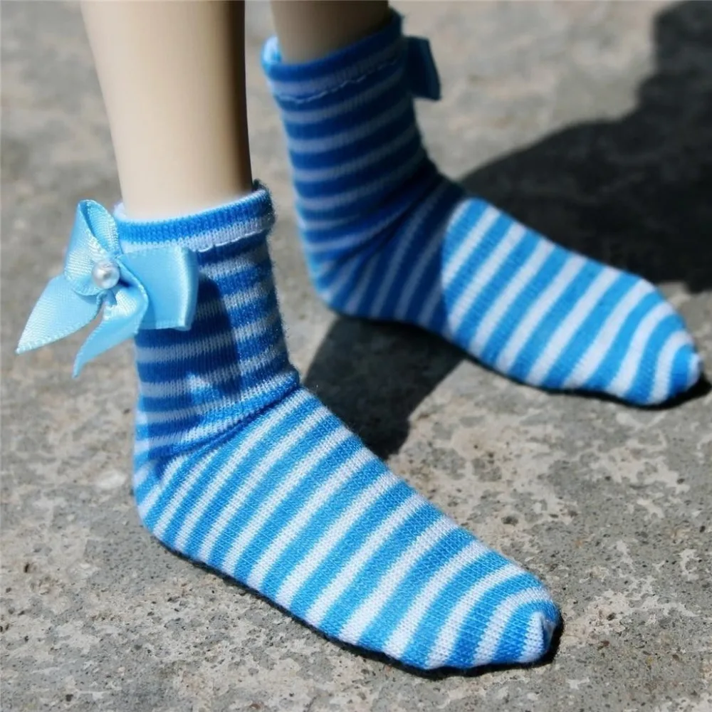 

[wamami] 11# Blue&White Stripe Socks/Stockings 1/4 MSD 1/3 SD DZ AOD BJD Dollfie