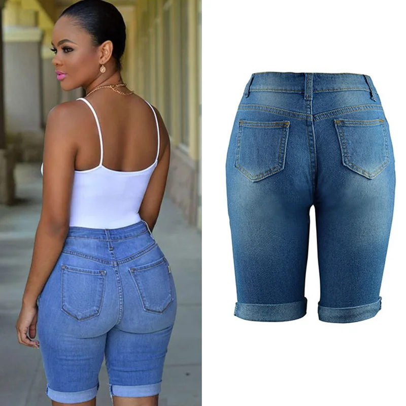 long ripped shorts womens