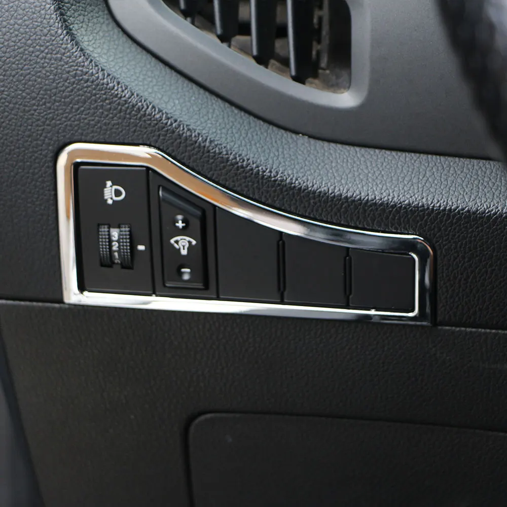 

Carmilla ABS Chrome Car Multi function Button Panel Decoration Frame Cover Headlight Sticker for Kia Sportage R 2012 - 2014 2015