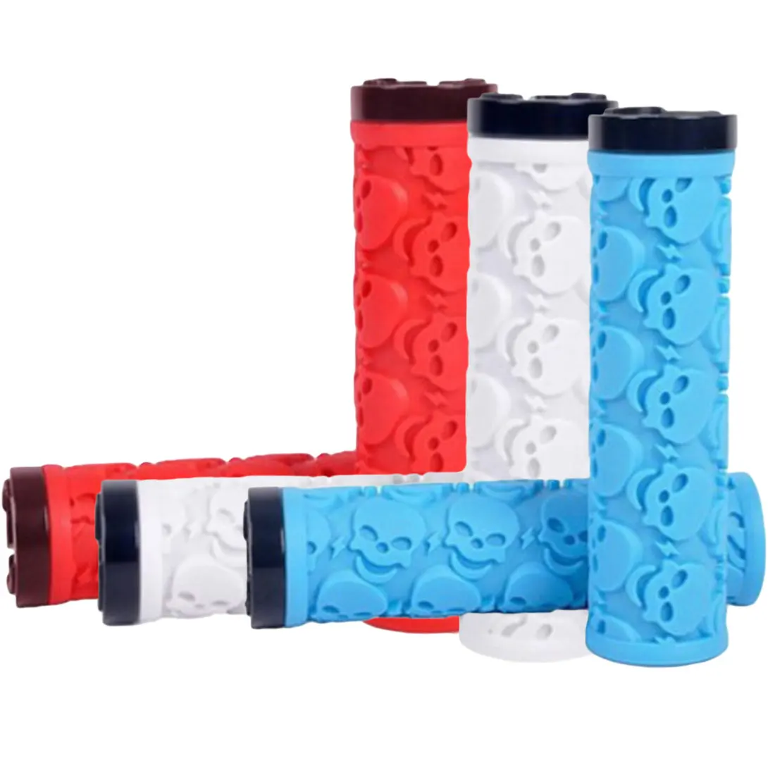 Hot 1 Pair Skull Style Rubber Bicycle Handlebar Grip MTB Mountain Road