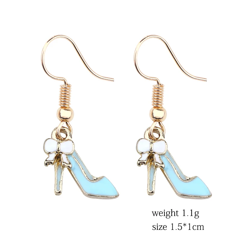 DIY Мультяшные Сережки для женщин Kawaii высокий каблук Earing парные красочные стразы