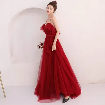 

2019 New Suspenders Strapless Straps Sexy Wedding Evening Dress