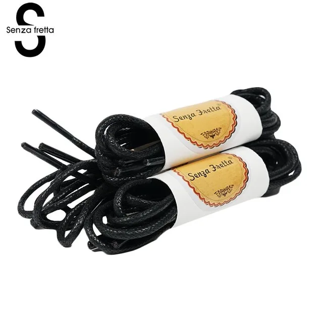 

Senza Fretta 1Pair Waxed Round Shoe Laces Women Men Shoestring Martin Boots Sport Shoes Lace Leather Ropes Shoelaces 70/80/100CM