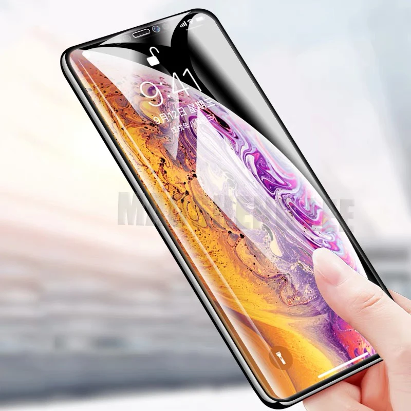 2 шт./лот 9D стекло для iphone X XS MAX XR Закаленное стекло протектор экрана для iphone x xr xs max полное покрытие стекло защитная пленка