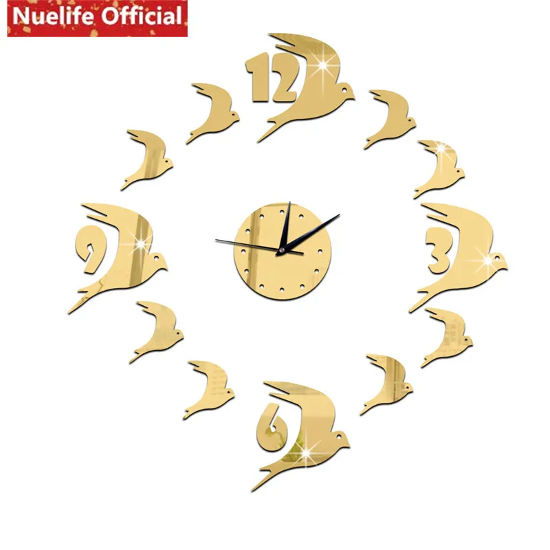 يبتلع نمط الاكريليك ساعة ملصقات للمرايا المعيشة غرفة نوم أطفال غرفة مكتب متجر الشرفة التلفزيون أريكة ملصقات حائط الخلفية