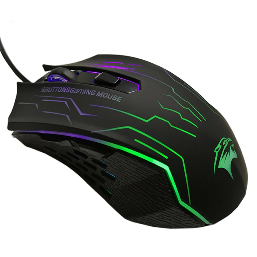 FORKA USB Wired Gaming Mouse 3200DPI 6Buttons Sound/Silent Optical Computer Mouse Mice Gamer for PC