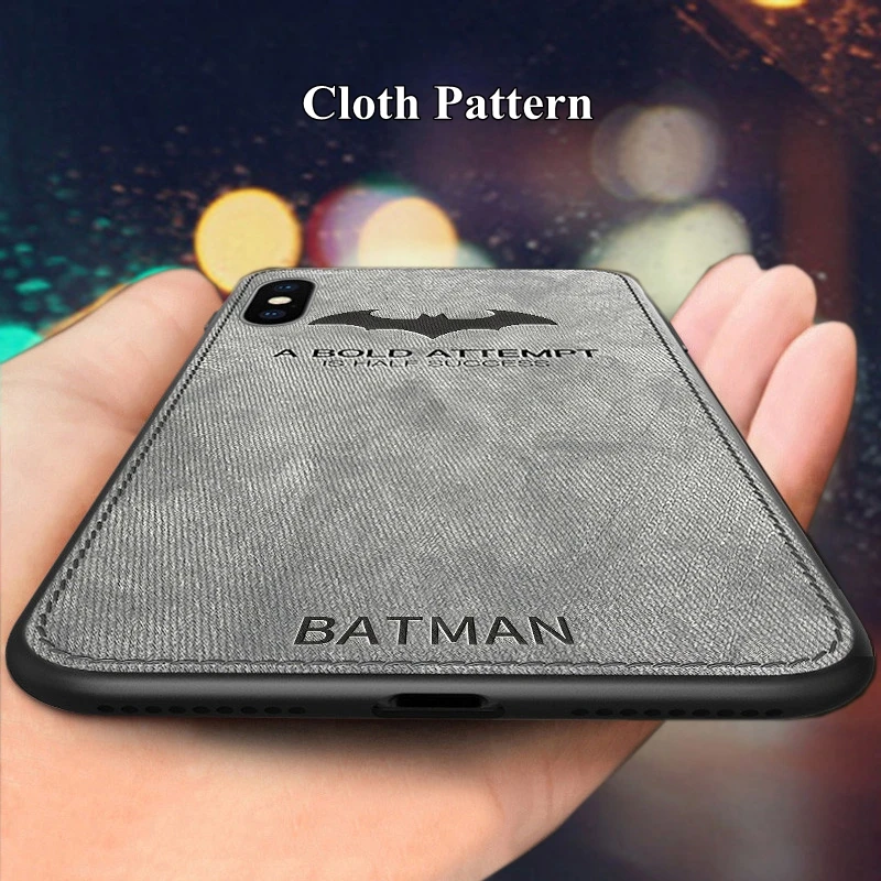

Batman Canvas Case For iphone 8 7 XS MAX plus iphoneX 8plus 6plus XR Luxury Silicon Case Cover For iphone 7 6s 6 s plus Cases