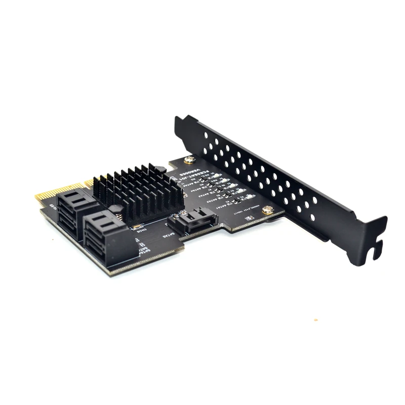 JMS585 чип 5 портов SATA 3,0 Для PCIe Плата расширения 4X Gen 3 PCI express SATA адаптер SATA 3 конвертер с теплоотводом для HDD