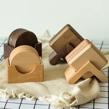 Измельчени черный Массив ореха Чайный подстаканник подложка-тарелка горячий горшок с водой чашка, чашка подставка для кофейной чашки чая аксессуары