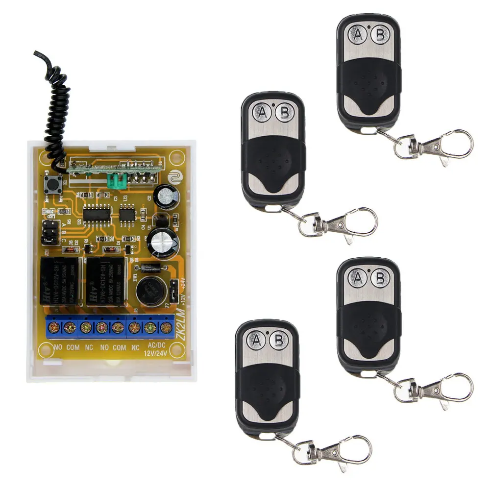 2 в 1 DC 12V 24V CH 2CH RF беспроводная версия металлический каркас передатчик + приемник